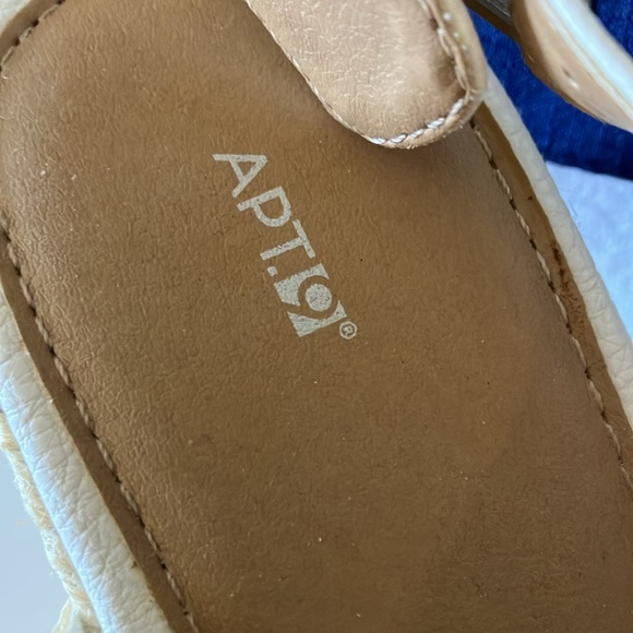 Apt 9 Women’s Sz 8M White Espadrille Wedge Platform Sling Back Open Toe Heels - Picture 7 of 10